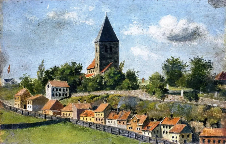 Telthusbakken med den gamle kirke i Aker - Edvard Munch