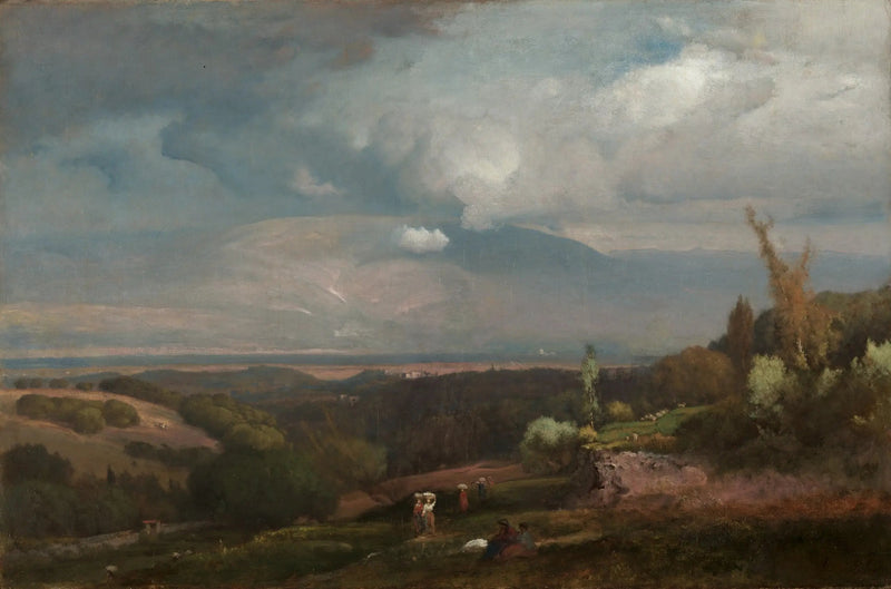 Tempête approaching des collines d'Alban - George Inness