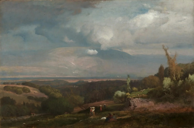 Tempête approaching des collines d'Alban - George Inness