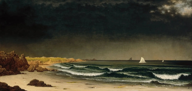 Ankommende storm: strand nær Newport - Martin Johnson Heade