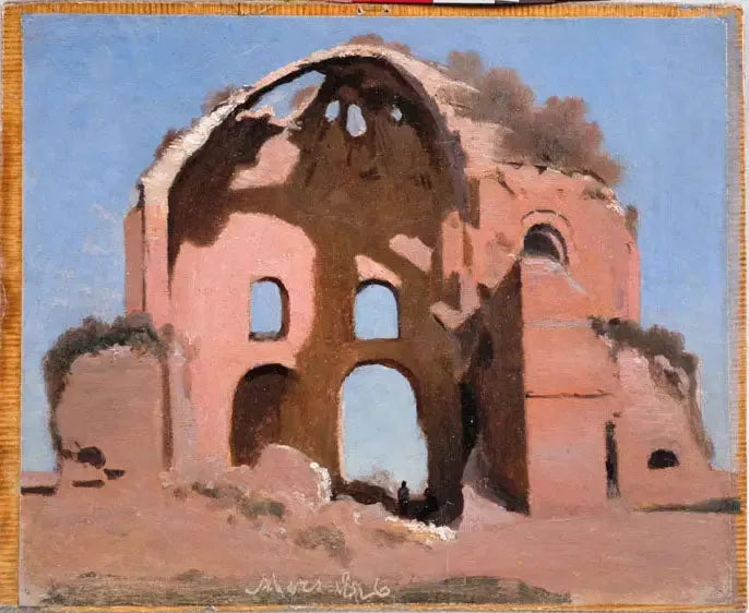 Tempel af Minerva Medicinal nær Rom - Jean-Baptiste Camille Corot