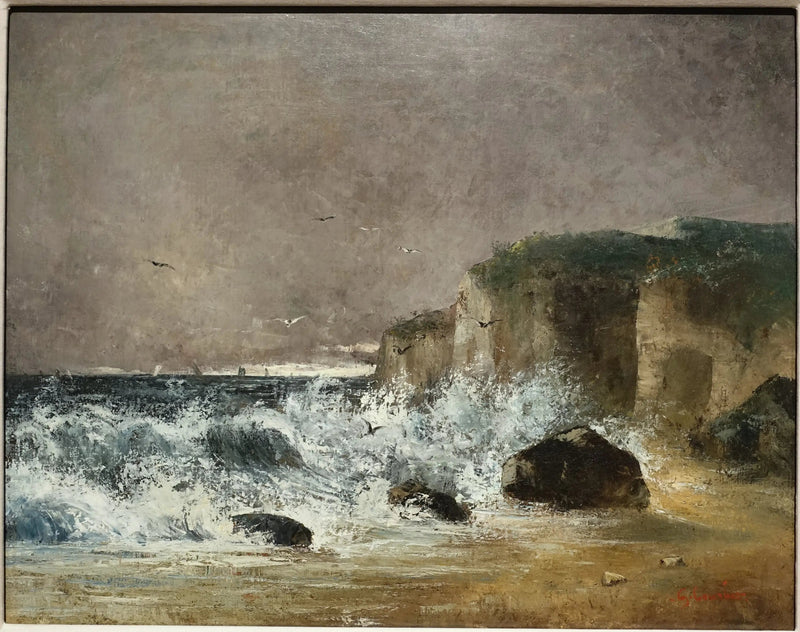 Tempestfuldt vejr i Étretat - Gustave Courbet