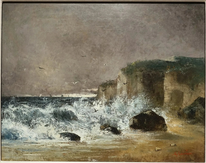 Tempestfuldt vejr i Étretat - Gustave Courbet
