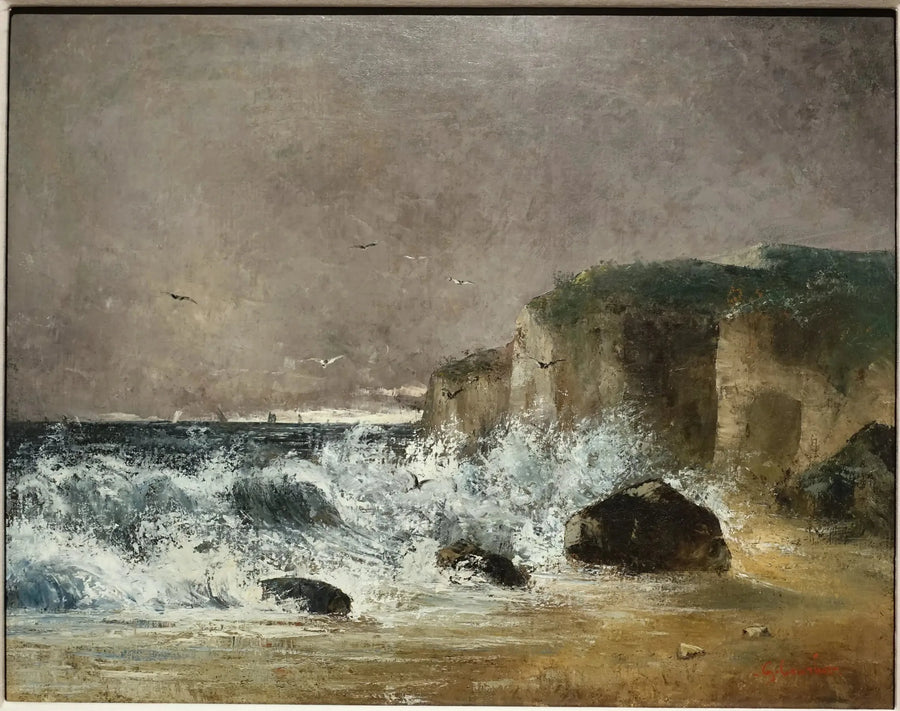Tempestfuldt vejr i Étretat - Gustave Courbet