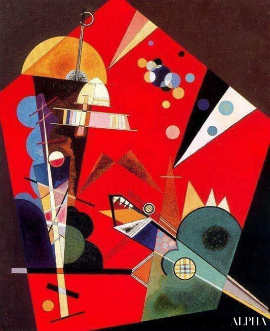 Spænding i rød 1926 - Vassily Kandinsky - Reproduktioner af malerier og højkvalitets malerier