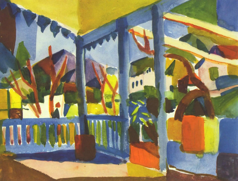 Terrasse ved landhuset i Saint-Germain - August Macke