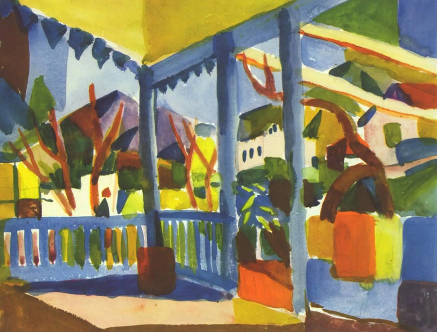 Terrasse ved landhuset i Saint-Germain - August Macke