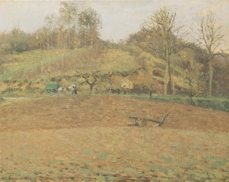 Bearbejdede jorde - Camille Pissarro
