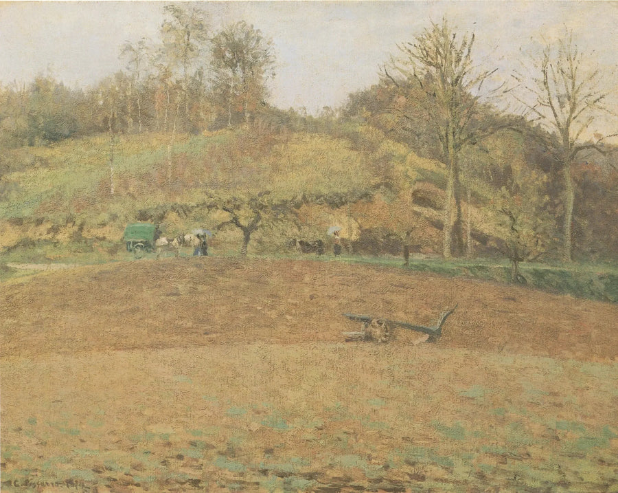 Bearbejdede jorde - Camille Pissarro