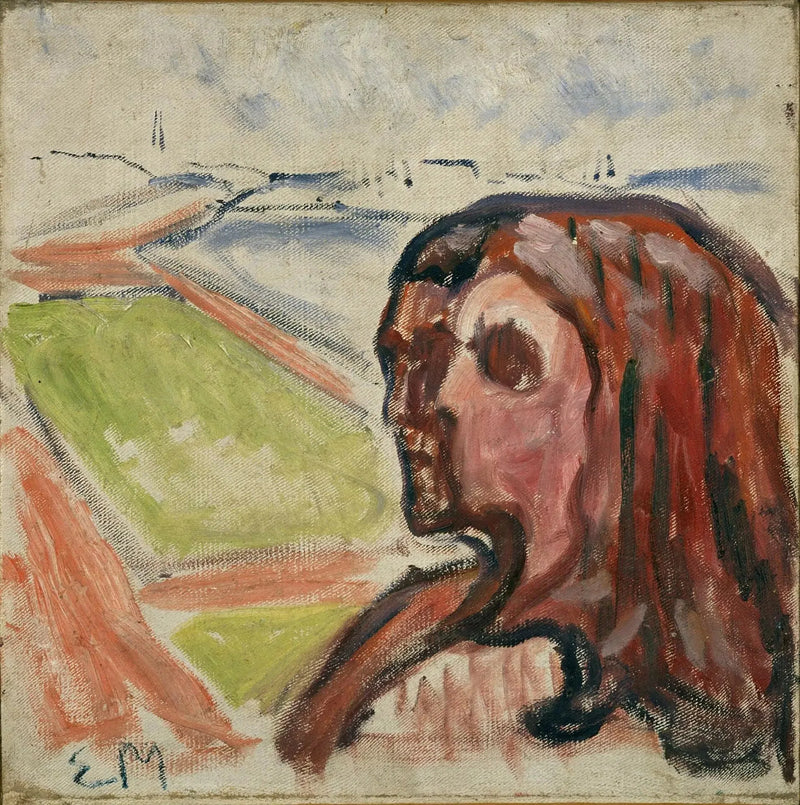 Hoved mod hoved i et landskab - Edvard Munch