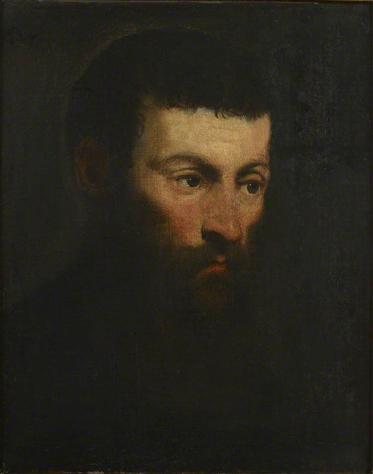 Skægget mandhoved - Jacopo Tintoretto