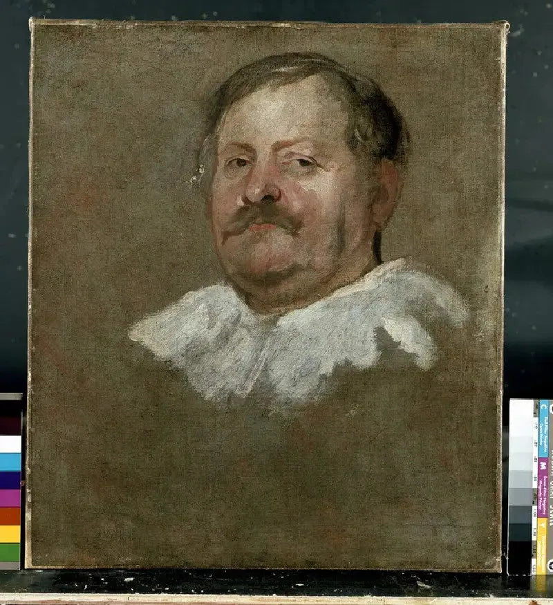 Mandhoved med faldende fjerkrone - Antoine van Dyck