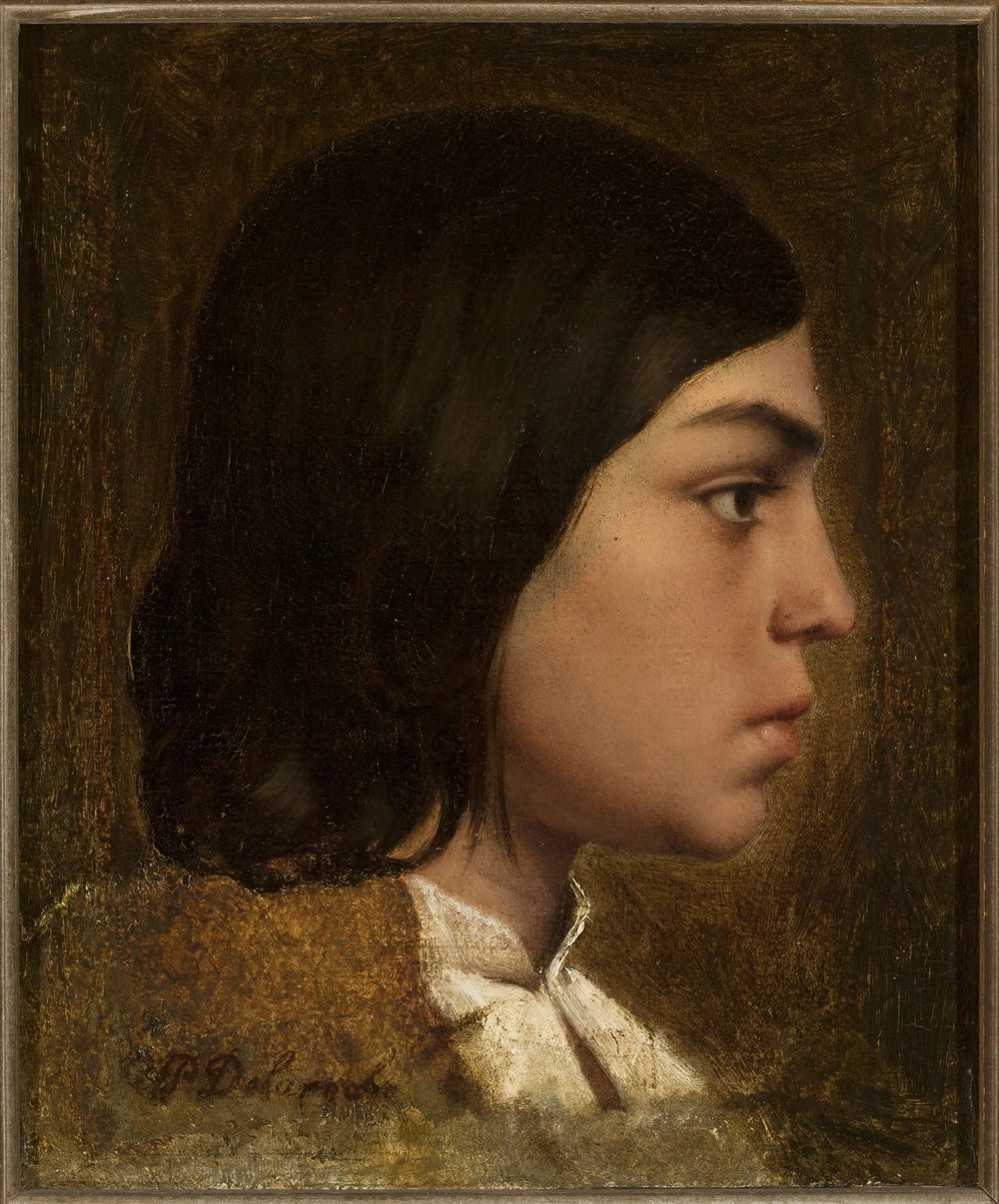 Tête d'un garçon. - Paul Delaroche image 1 copie de tableau peinte à la main