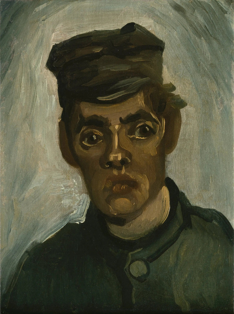 Hovedet af en ung bonde med en kasket - Vincent van Gogh
