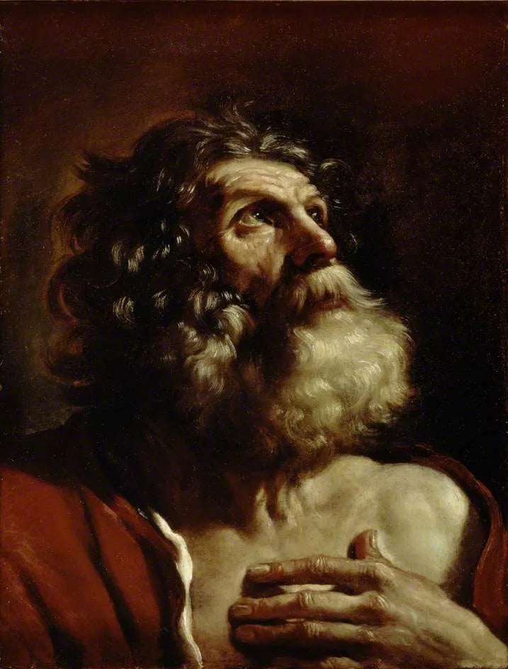 En ældgammel mands hoved - Guercino