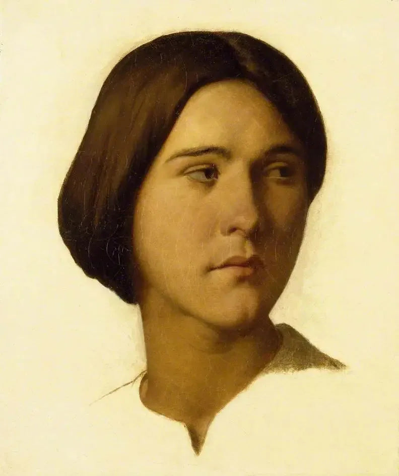 En ung kvindes hoved - Hippolyte Flandrin