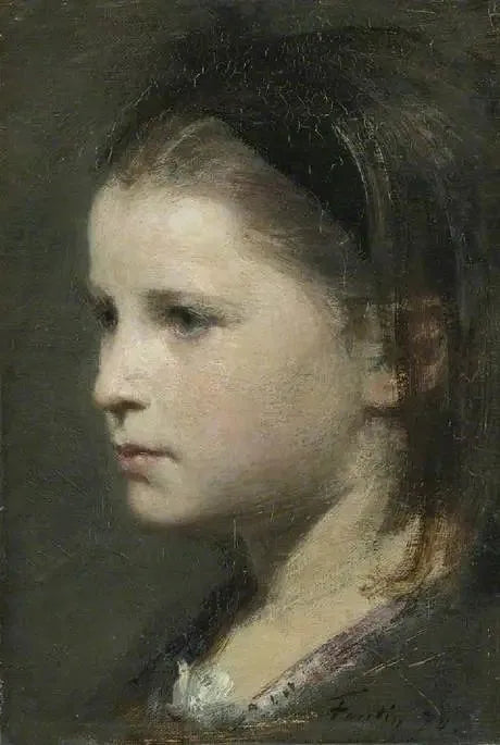 En ung piges hoved - Henri Fantin-Latour