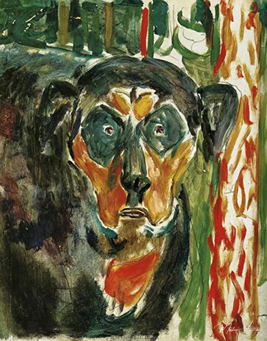 Tête de chien - Edvard Munch - Reproductions de tableaux et peintures haut de gamme