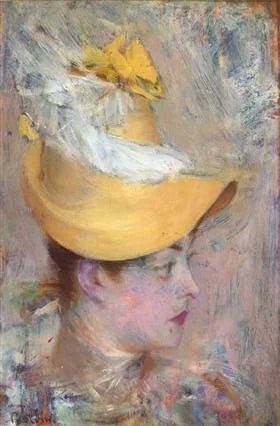 Damehoved med gule ærmer - Giovanni Boldini