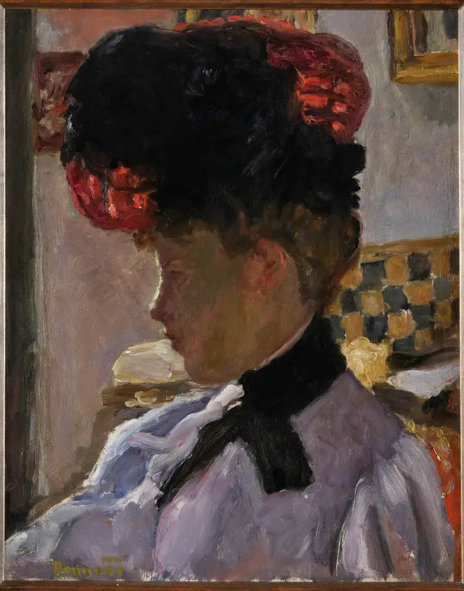 Kvindehoved i modlys - Pierre Bonnard