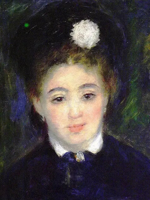 Kvindeansigt i sort - Pierre-Auguste Renoir