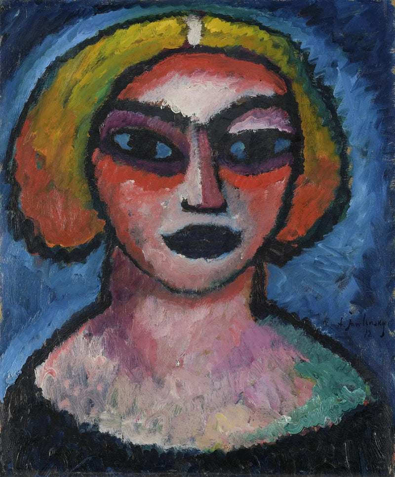 Kvindehoved Bagpå: Mandskrop (ca. 1910-1912) - Alexej von Jawlensky