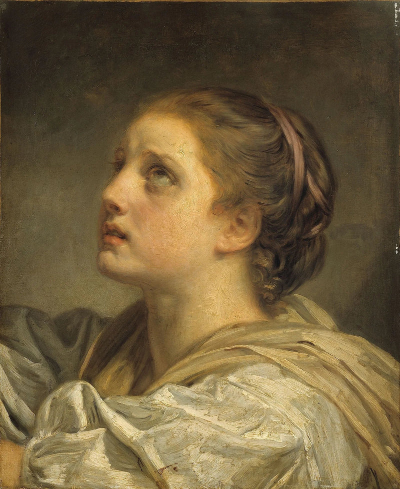 Ung kvindes hoved - Jean-Baptiste Greuze