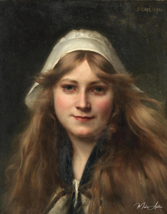 Tête de jeune fille - Jules-Cyrille Cavé - Reproductions de tableaux et peintures haut de gamme