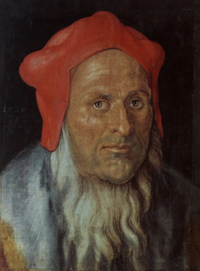 Tête de vieillard coiffée d'un bonnet rouge - Albrecht Dürer