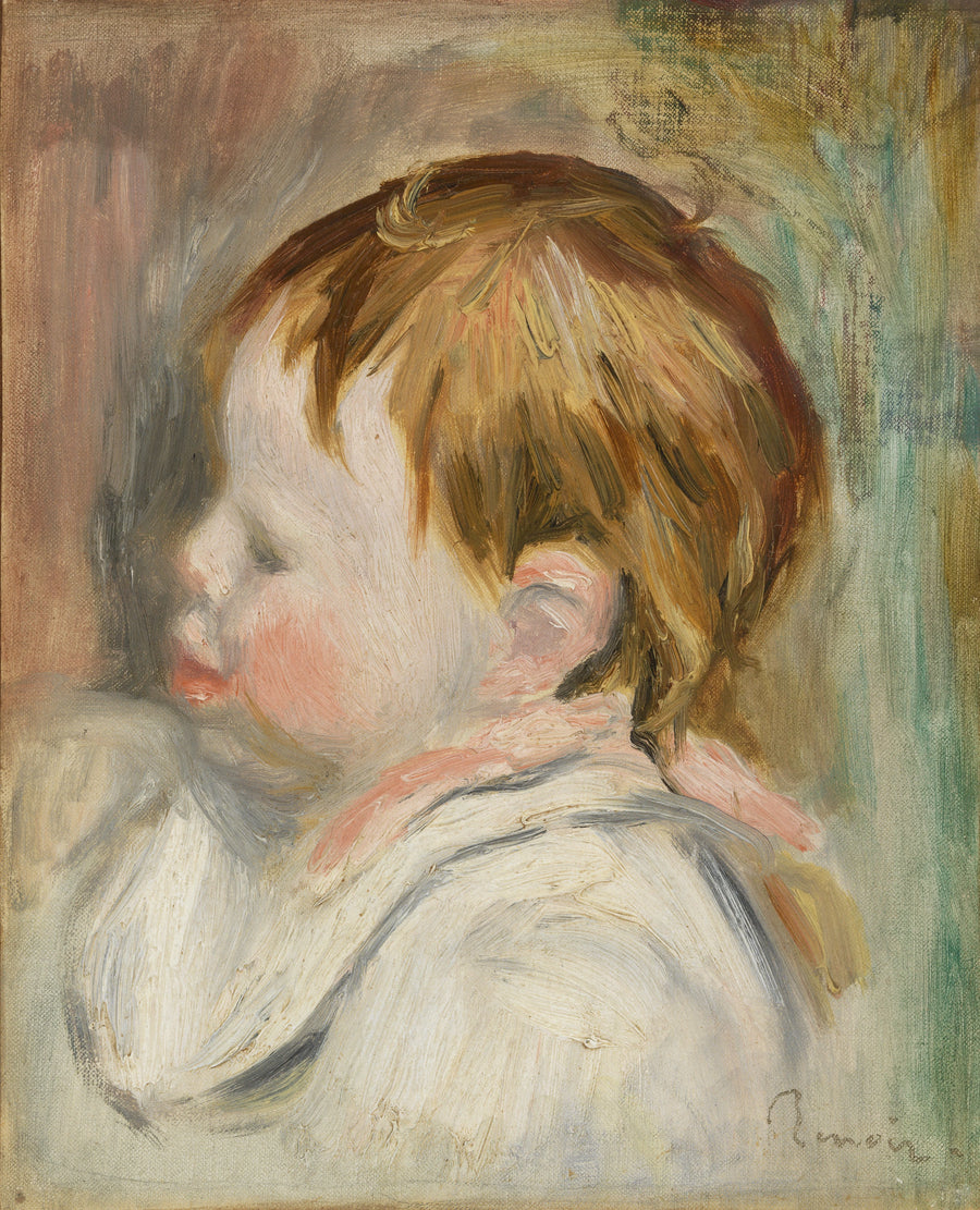 Babys hoved (Barnets hoved, profil til venstre) - Pierre-Auguste Renoir