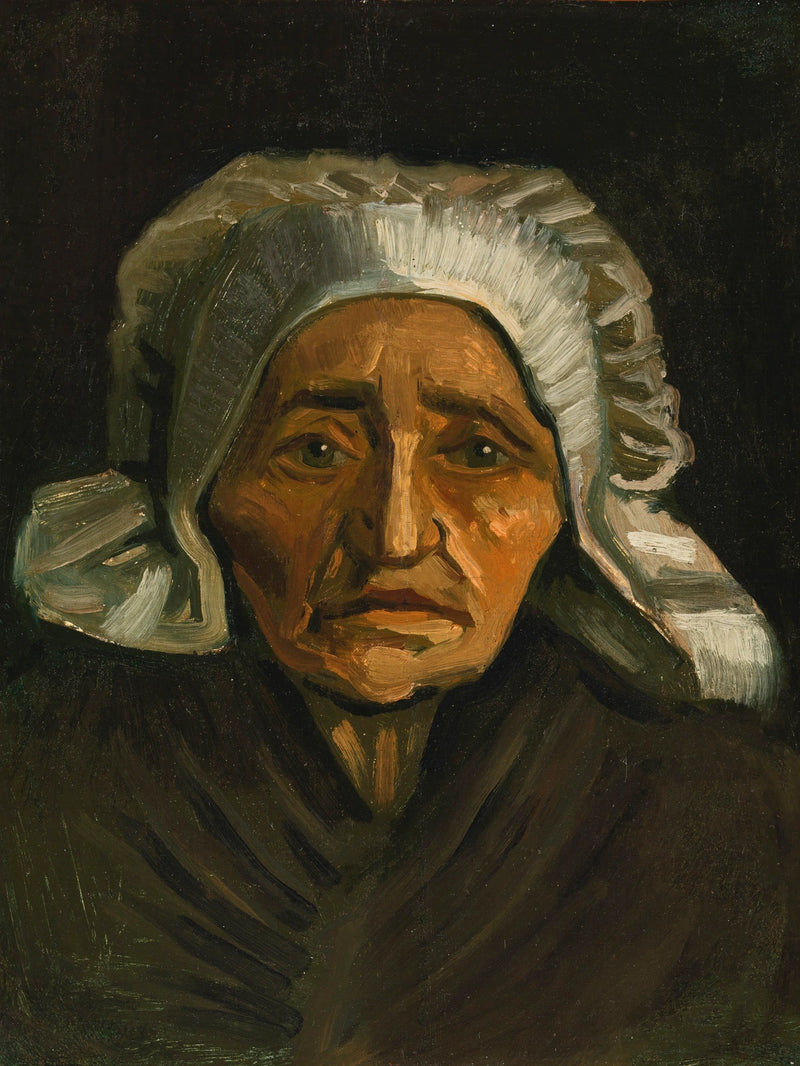 Bondekvindehoved med hvid hovedbeklædning - Vincent van Gogh