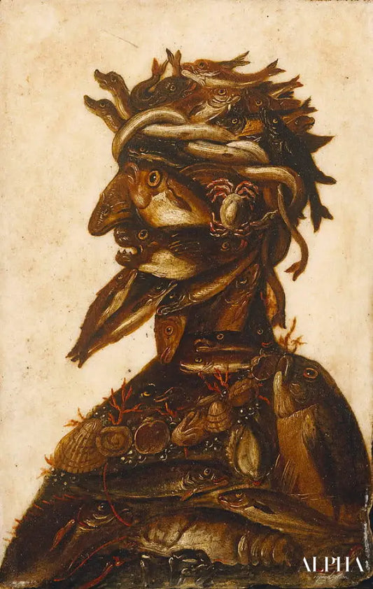 Têtes anthropomorphes représentant l'un des quatre éléments - l'eau - Arcimboldo - Reproductions de tableaux et peintures haut de gamme