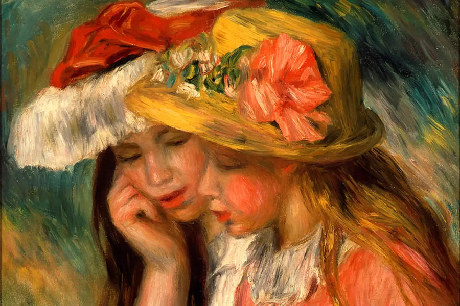 Hoveder af to unge piger - Pierre-Auguste Renoir