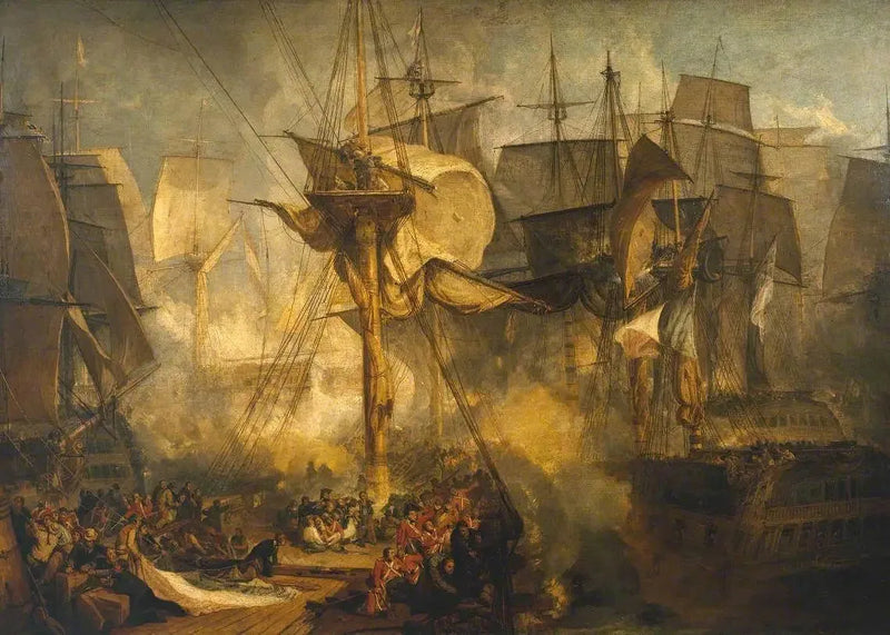 Slaget ved Trafalgar, set fra Mizen Starboard Shrouds af Victory - J. M. W. Turner