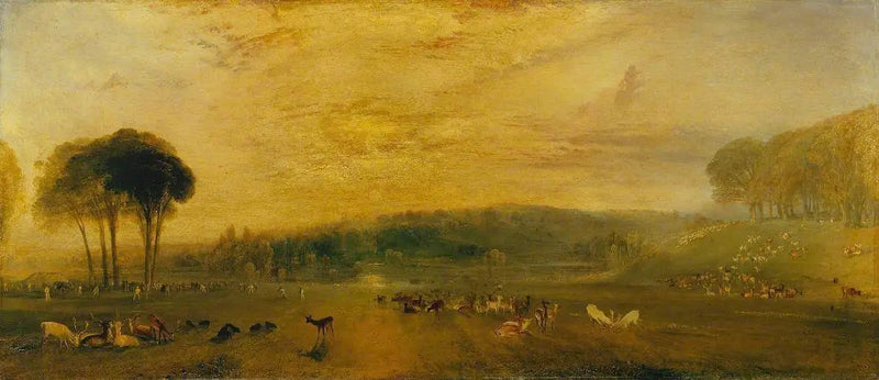Søen, Petworth: Solnedgang, Kæmpende Bukke - J. M. W. Turner