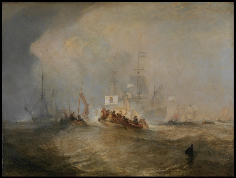 Prins af Orange, William III, gik ombord fra Holland og landede i Torbay, den 4. november 1688, efter en stormfuld passage - J. M. W. Turner