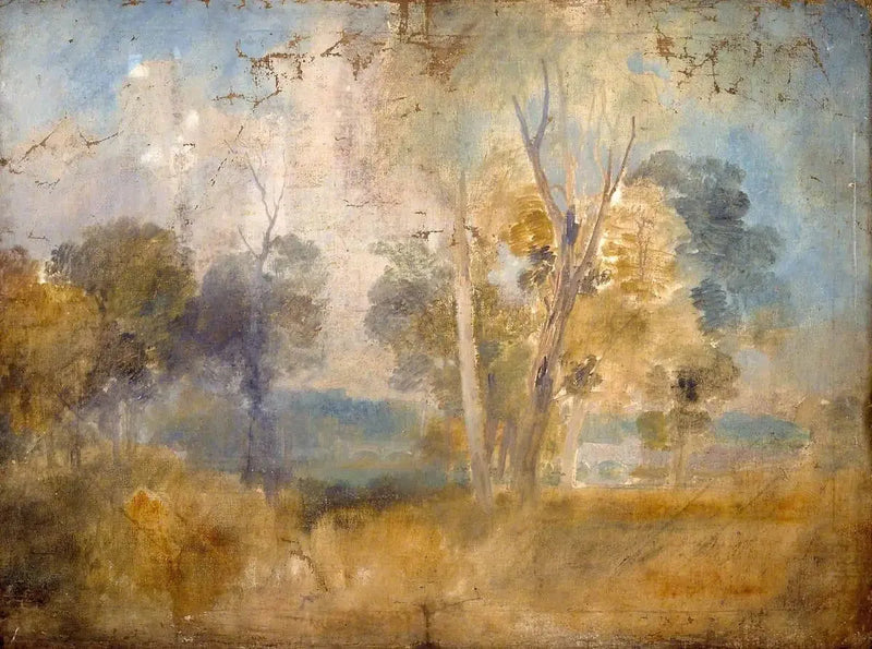 Themsen set mellem træer, muligvis ved Kew Bridge - J. M. W. Turner