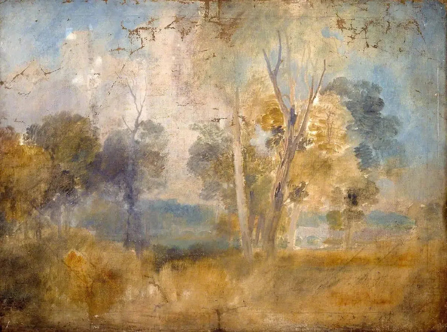 Themsen set mellem træer, muligvis ved Kew Bridge - J. M. W. Turner
