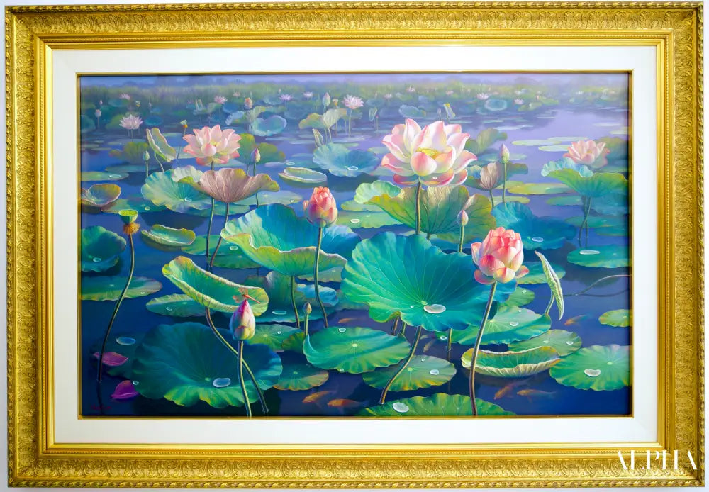 The Water Lilies II – Chaiyo | 160 x 100 cm Reproductions de tableaux à la peinture à l’huile