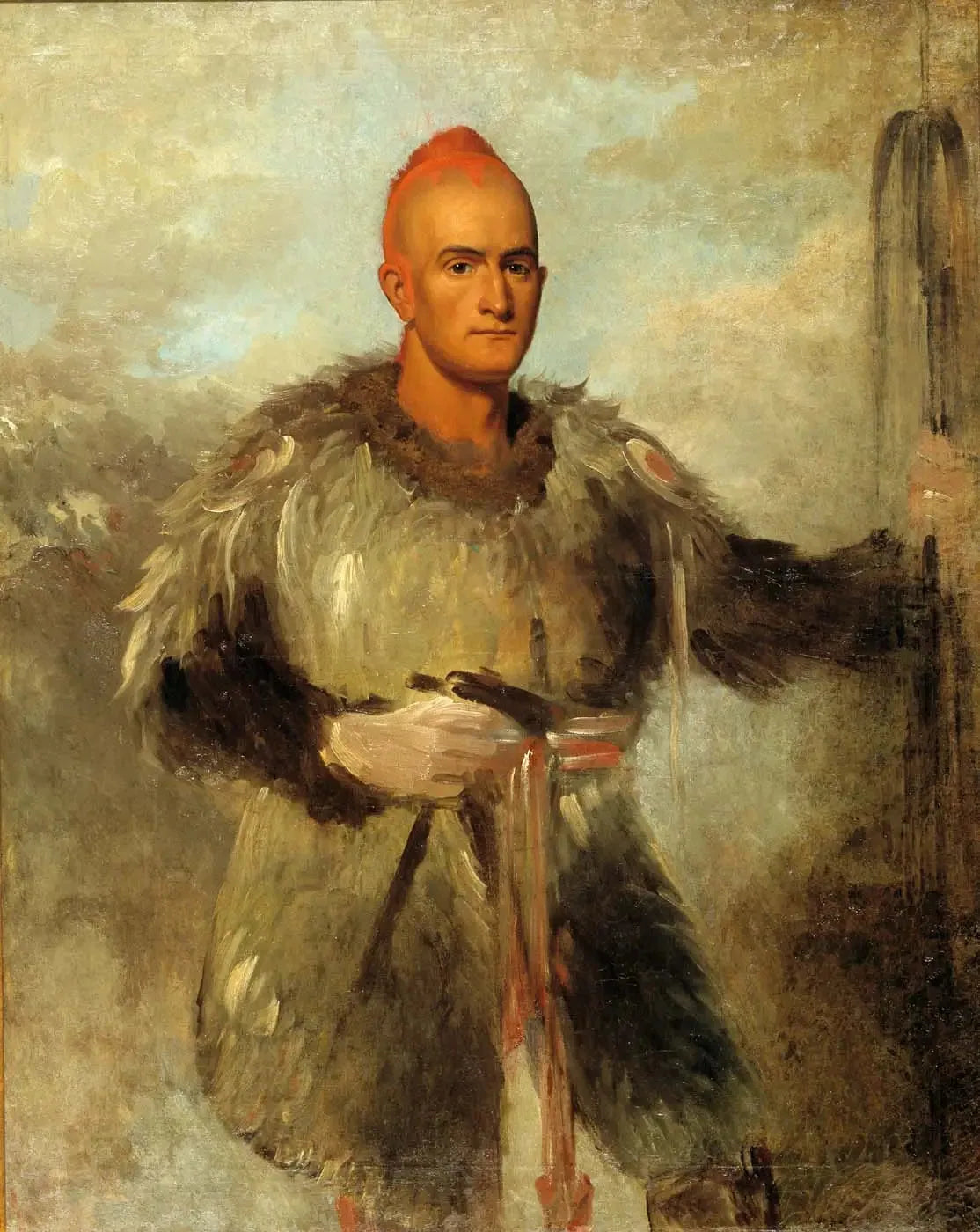 Theodore Burr Catlin, en costume indien - George Catlin image 1 copie peinte à la main à l’huile