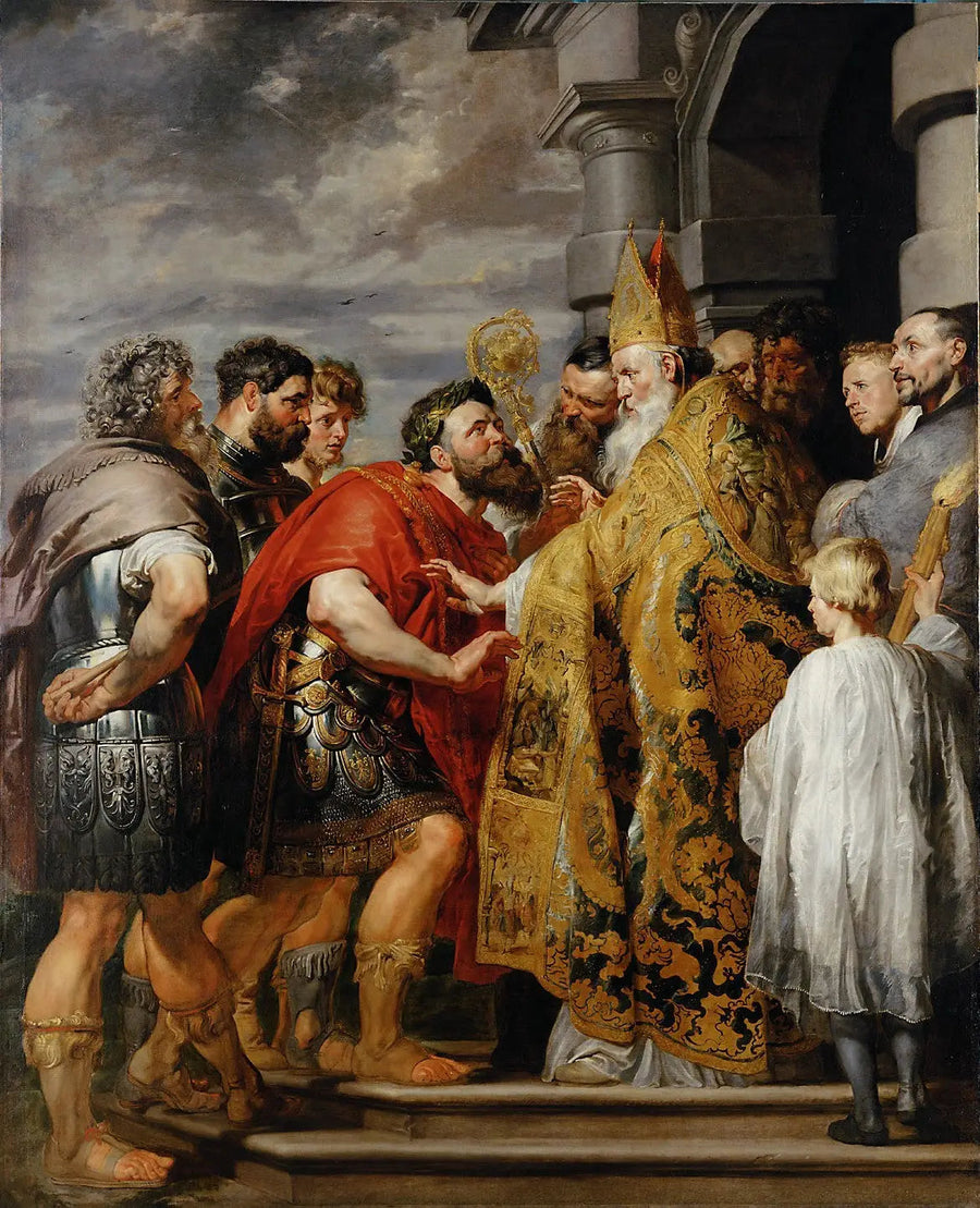 Théodose og Sankt Ambrosius - Peter Paul Rubens