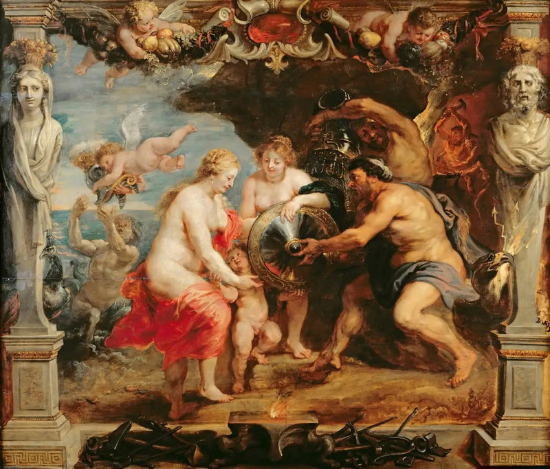 Thétis modtager Vulcain's våben af Achilleus - Peter Paul Rubens