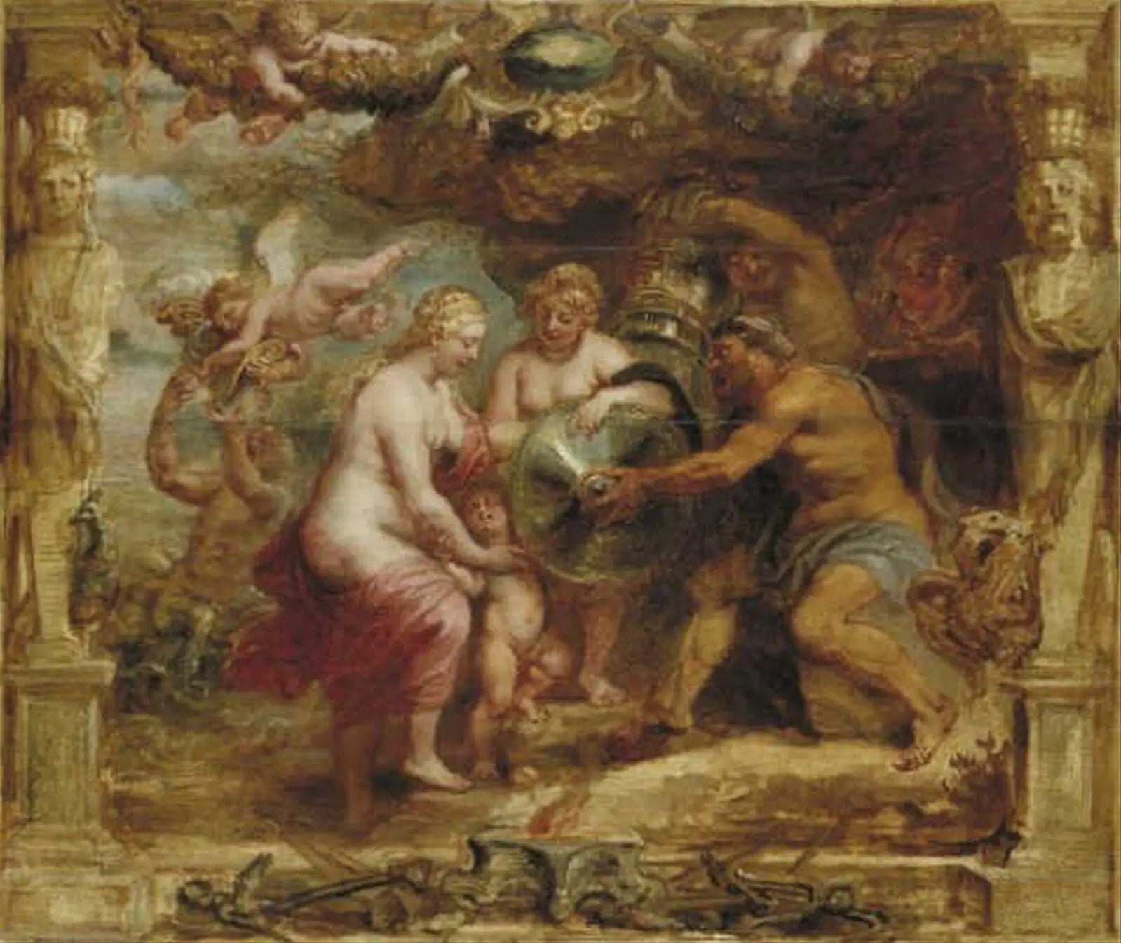 Thétis recevant les armes d'Achille de Vulcain - Peter Paul Rubens image 1 copie de tableau peinte à la main