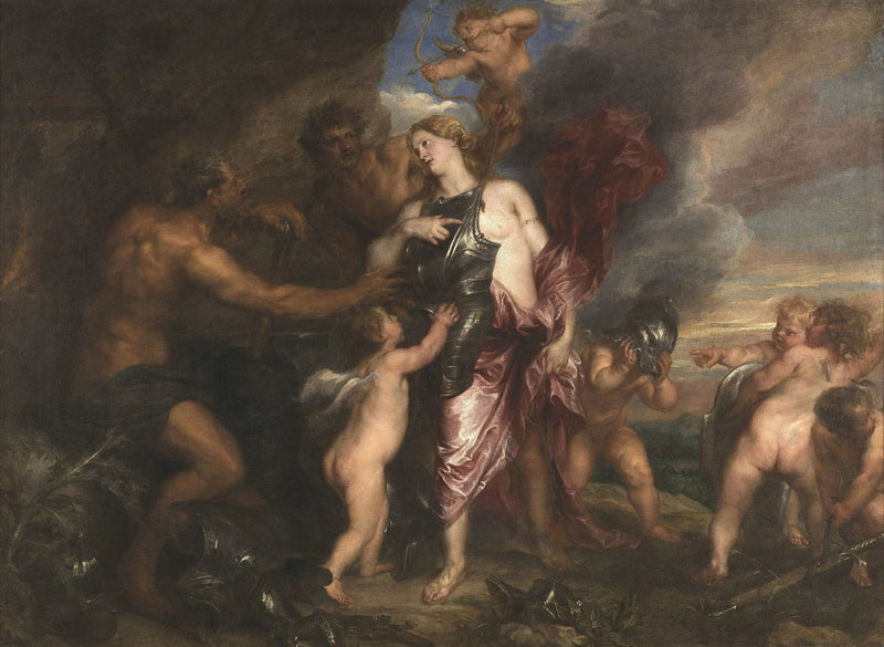 Thétis modtager Achille's nye rustning i Vulcains smedje - Antoine van Dyck