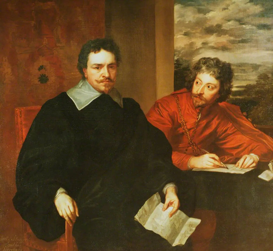 Thomas Wentworth (1594–1641), greve af Strafford og hans sekretær Philip Mainwaring - Antoine van Dyck