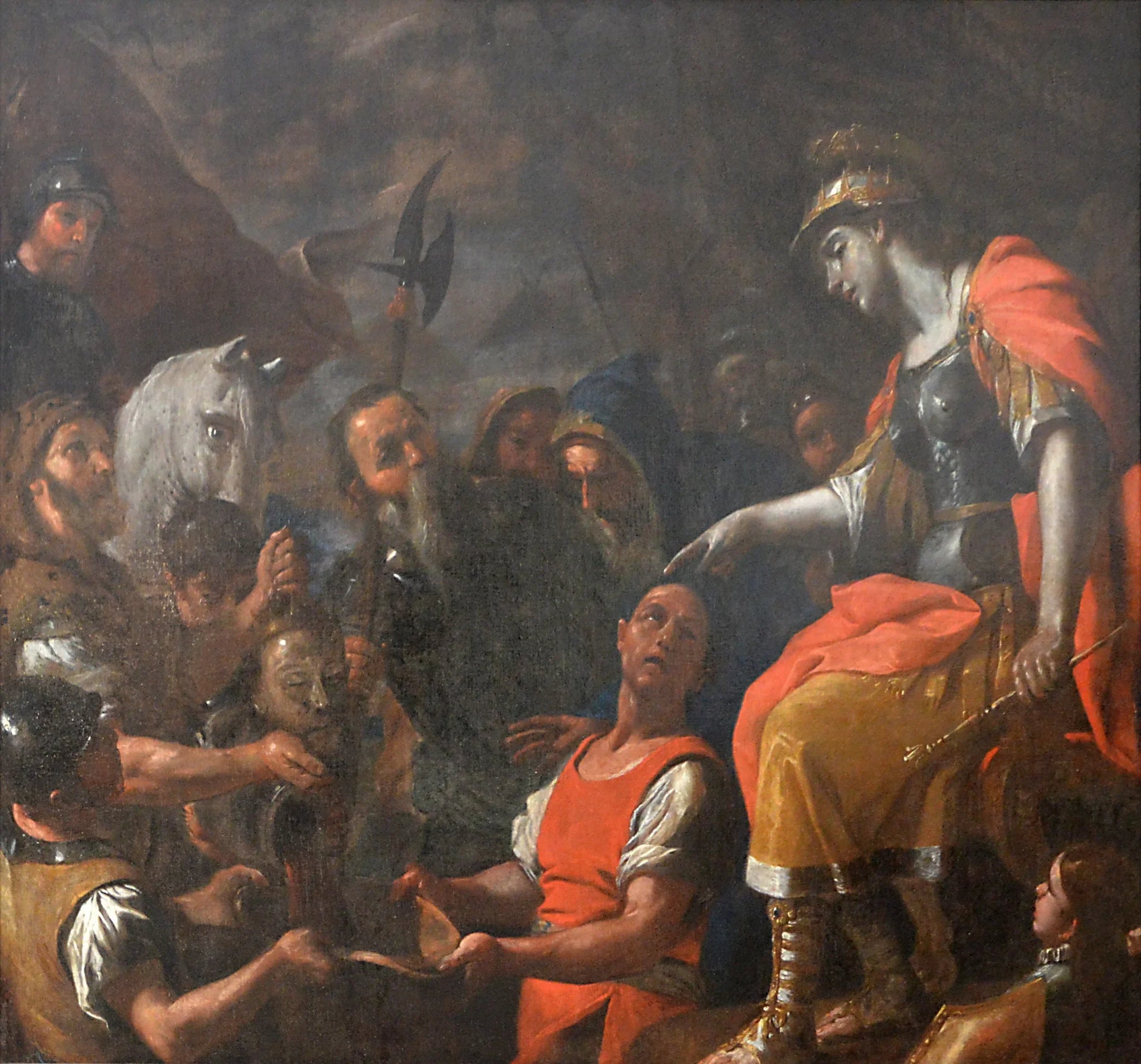 Thomyris faisant Sous-marin dans le sang la tête de Cyrus - Mattia Preti image 1 copie de tableau peinte à la main