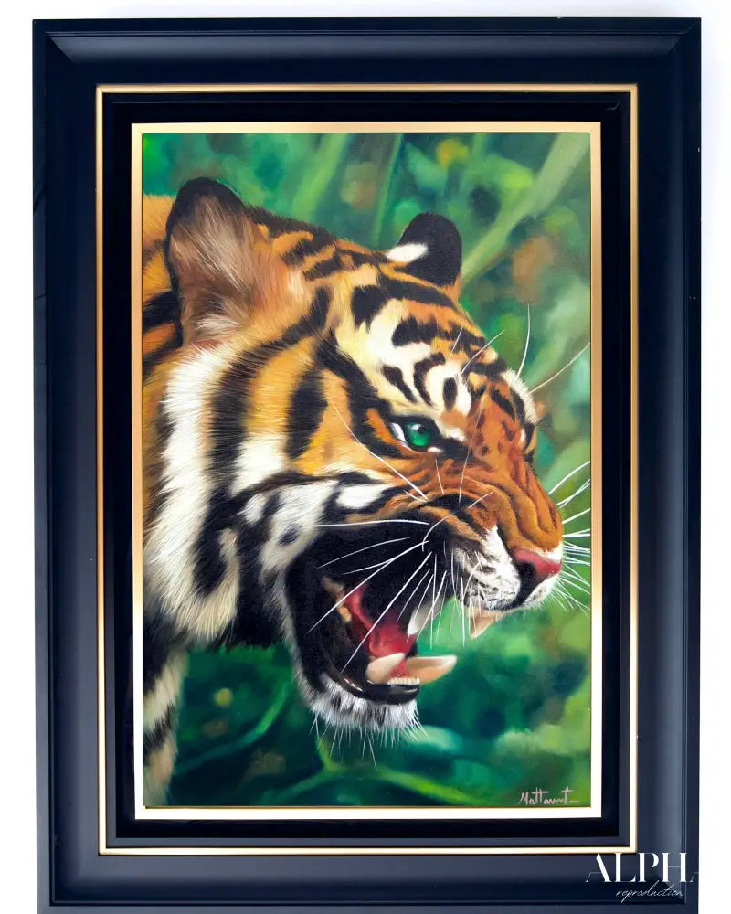 Tiger with Green Eyes - Ketwalin | 50 x 70 cm Reproductions de tableaux à la peinture à l’huile