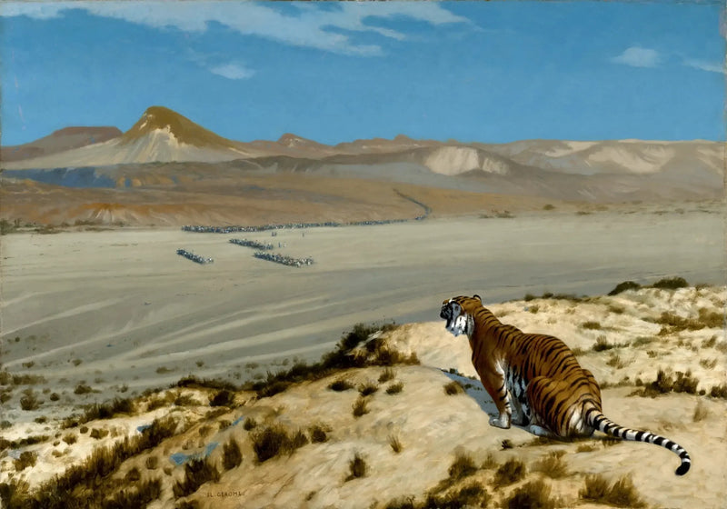 Tiger på lur - Jean-Léon Gérôme