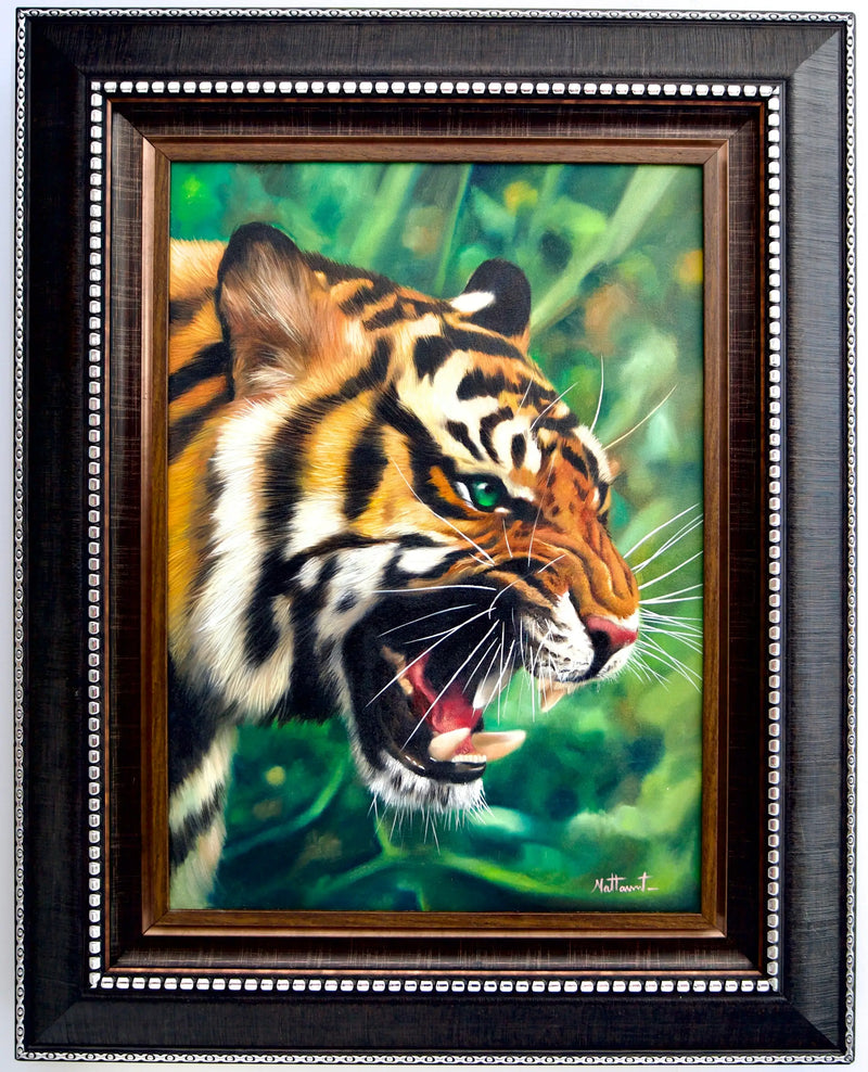 Tigeren med de Grønne Øjne | 50 x 70 cm