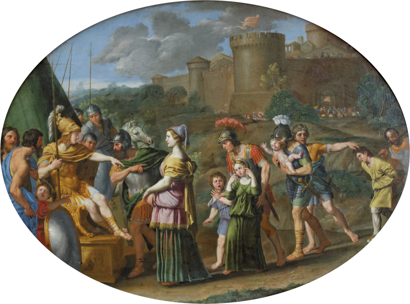 Timoclée fanget ført foran Alexandre - Domenichino